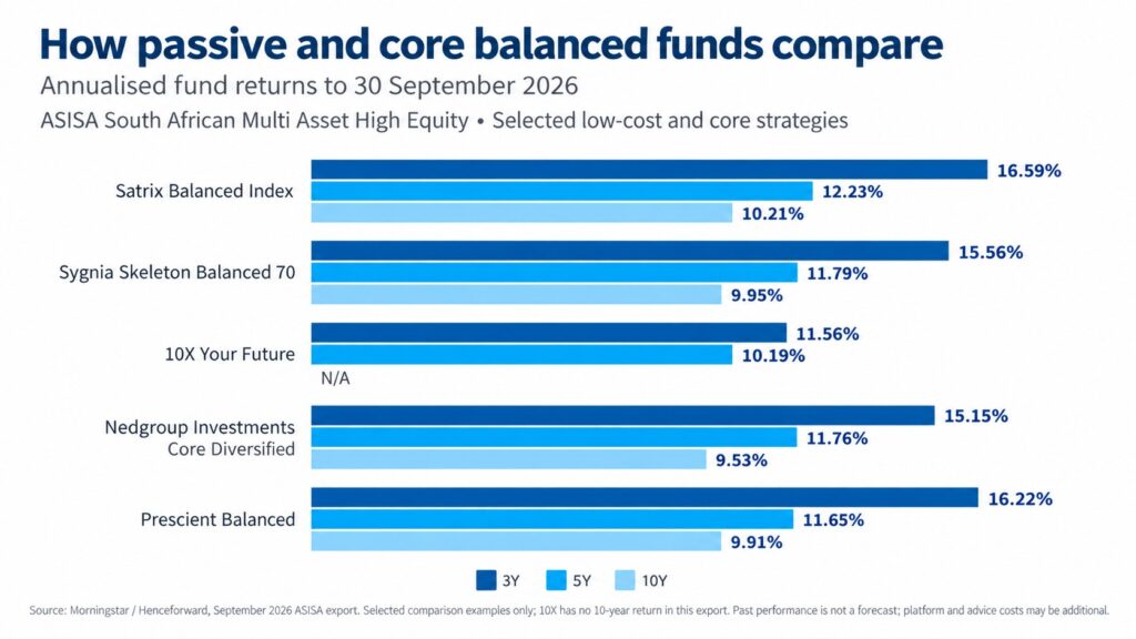 Chart showing top performers of passive balanced fund peers