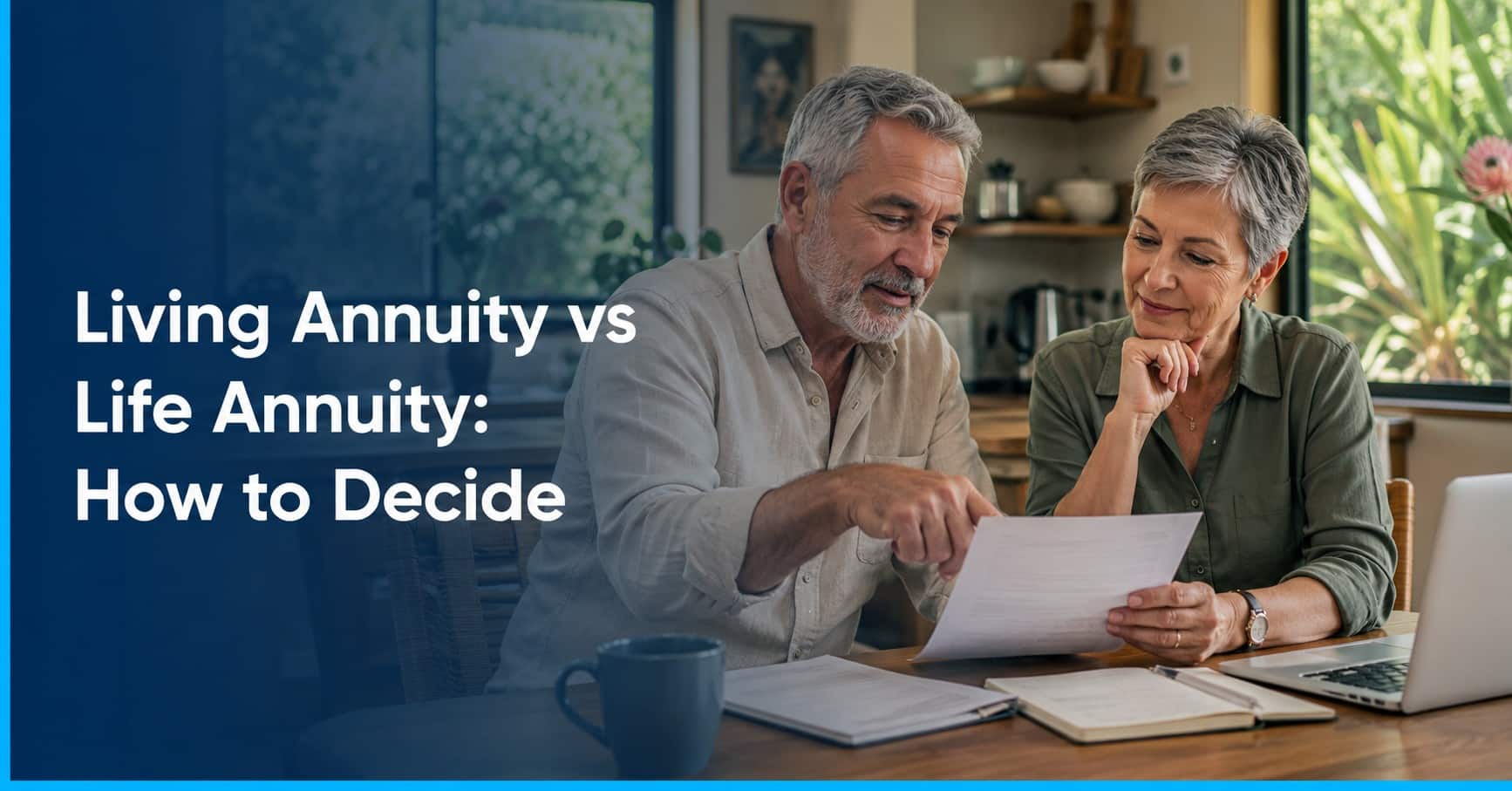 Couple reviewing retirement annuity options in South Africa — Henceforward Wealth Management